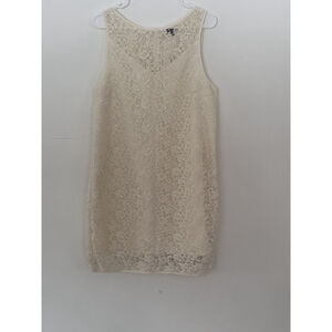 The Limited Brand Dress Ivory Crochet Sleeveless size 12 Midi Lined VINTAGE